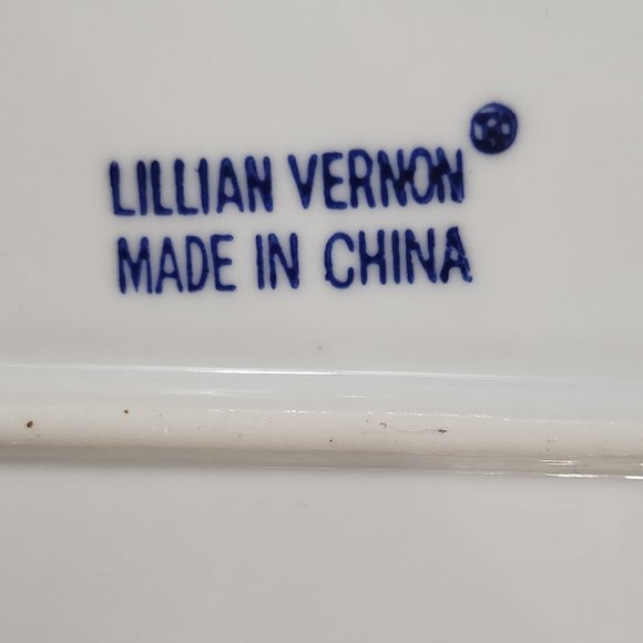 Set of 3 Vintage Lillian Vernon Blue White Porcelain Floral Reticulated Plates - Picture 7 of 10